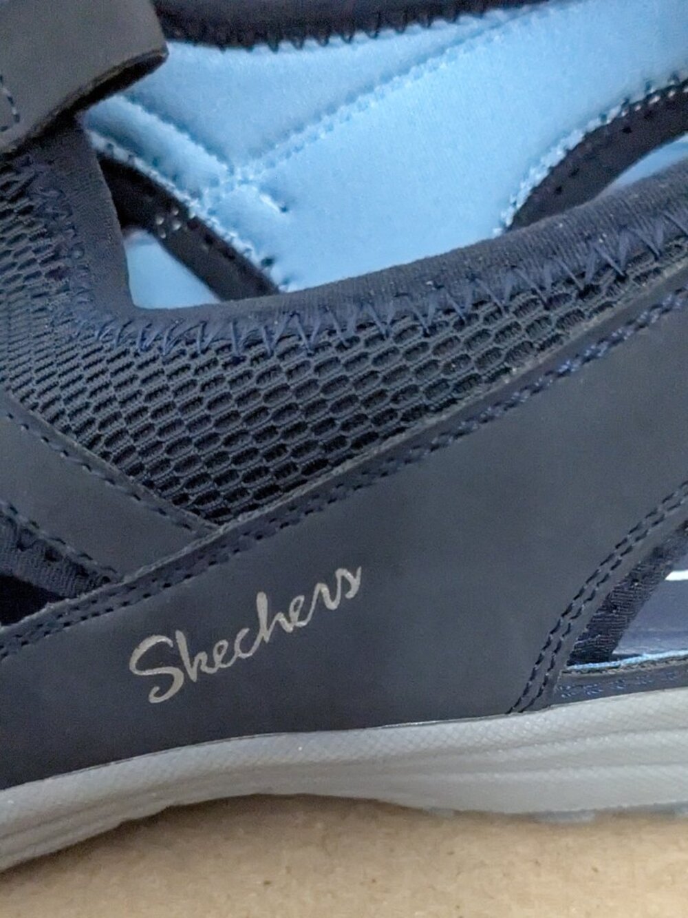 Skechers Black and Blue Women's Athletic Sandal Sneakers - Picture 6 of 11